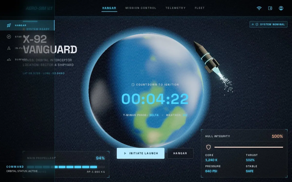 AeroSim — screenshot of the AI-made game