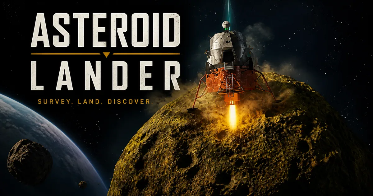Asteroid Lander — screenshot of the AI-made game