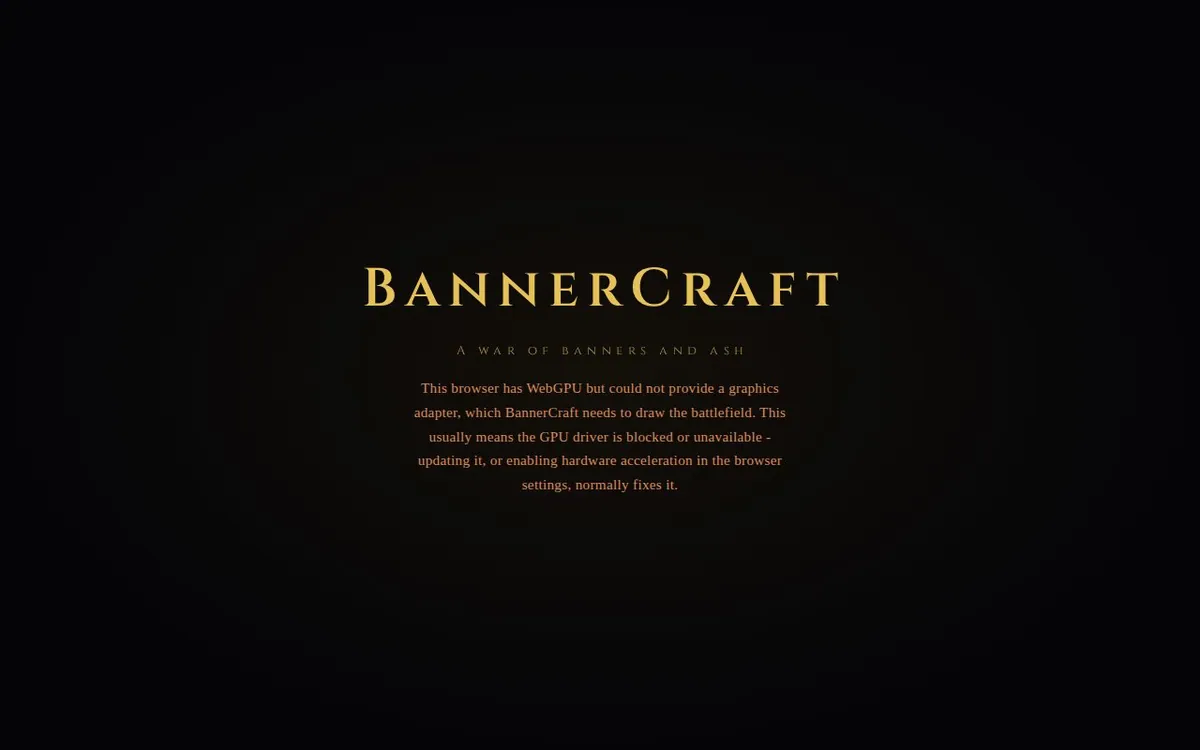 BannerCraft — screenshot of the AI-made game