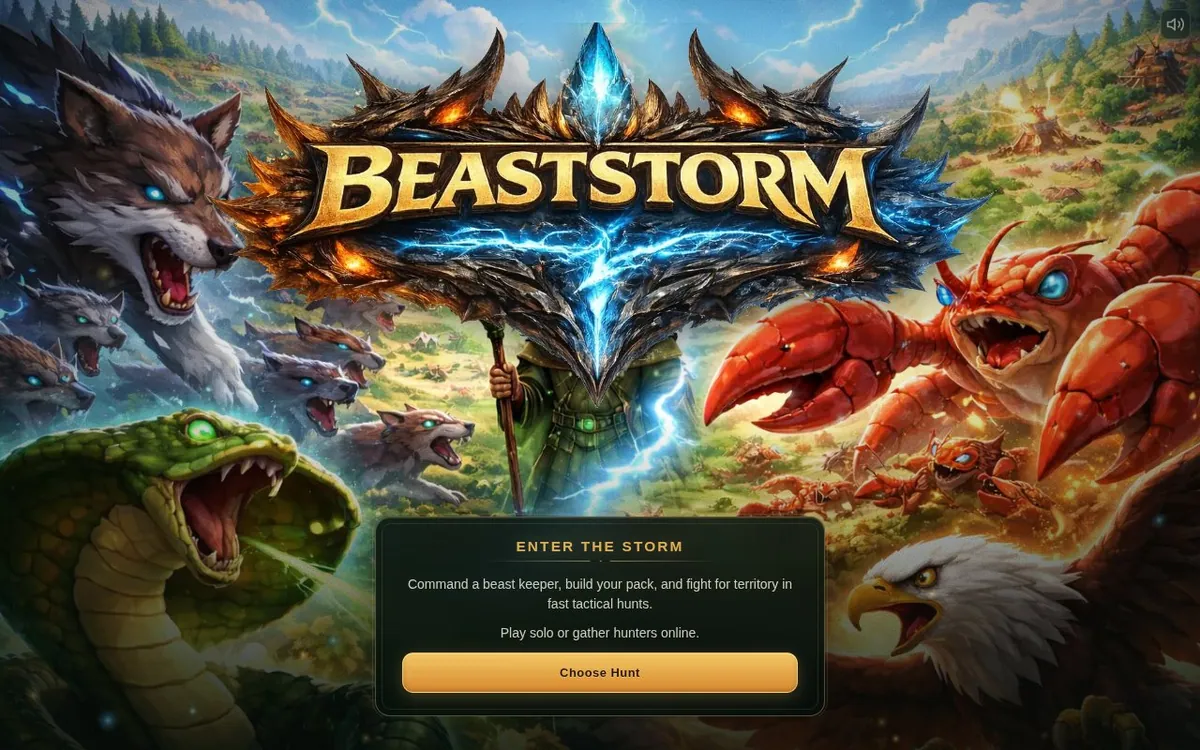 Beaststorm — screenshot of the AI-made game