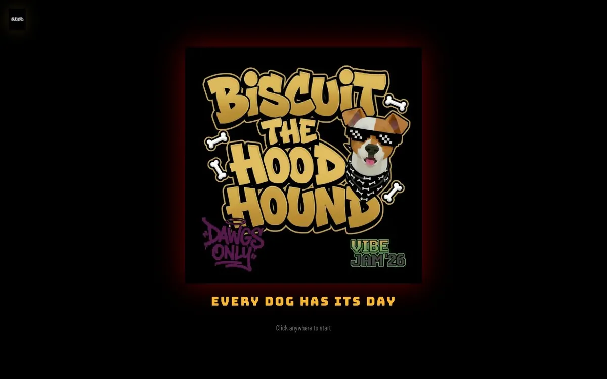 Biscuit the Hood Hound — screenshot of the AI-made game