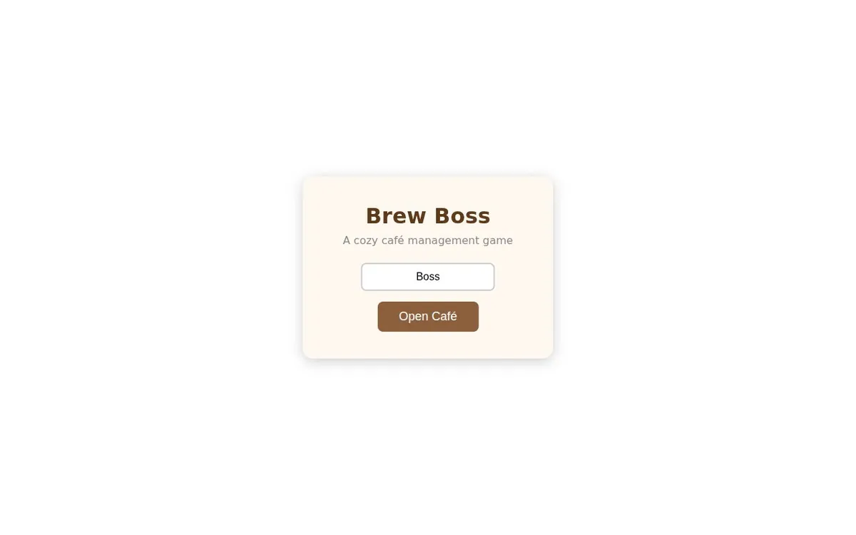 Brew Boss — screenshot of the AI-made game