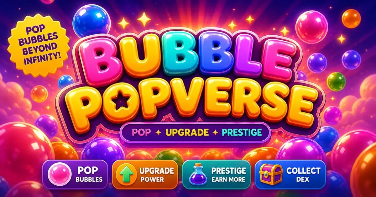 Bubble Popverse — screenshot of the AI-made game