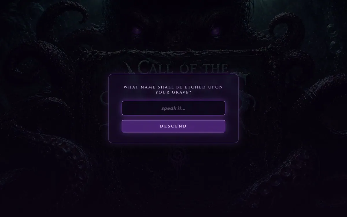 Call Of The Abyss — screenshot of the AI-made game
