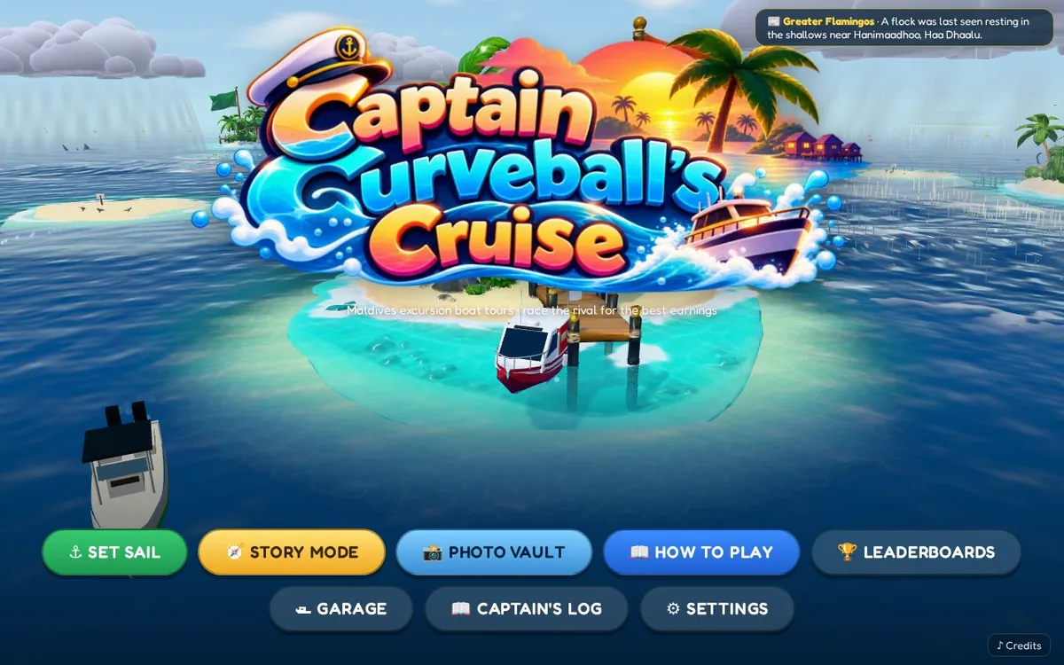 Captain Curveball's Cruise — screenshot of the AI-made game