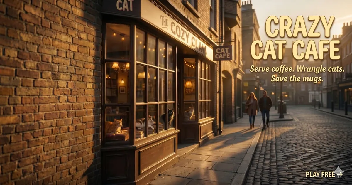 Crazy Cat Cafe — screenshot of the AI-made game