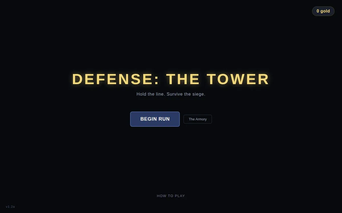 Defense: The Tower — screenshot of the AI-made game
