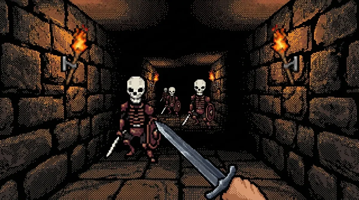 Dungeon Cast — screenshot of the AI-made game