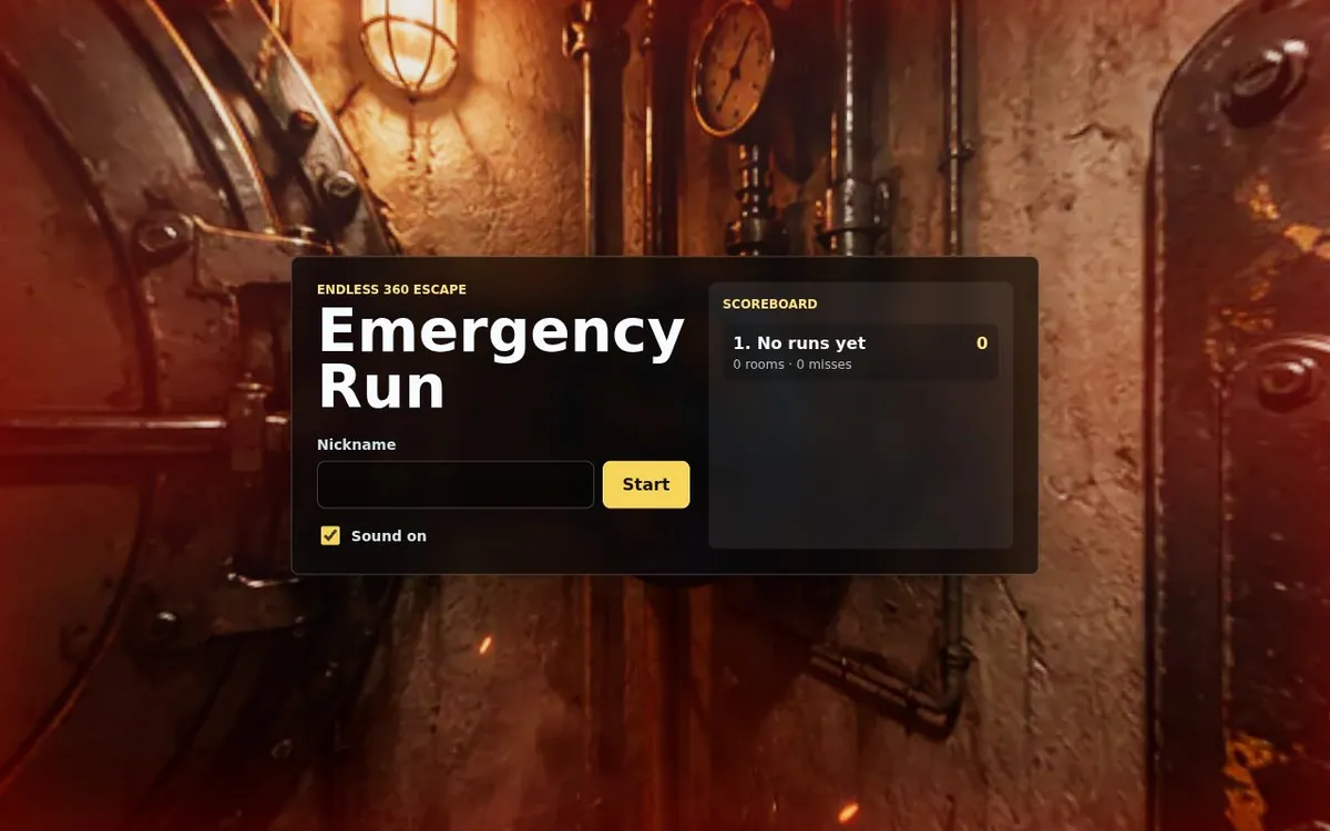 Emergency Run — screenshot of the AI-made game