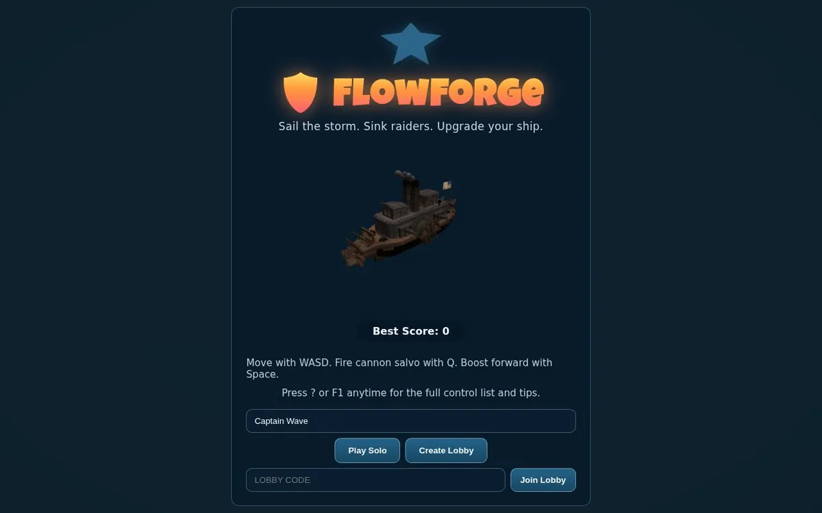 FlowForge — screenshot of the AI-made game