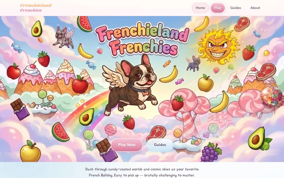 Frenchieland Frenchies — screenshot of the AI-made game