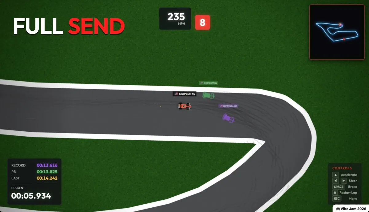 Full Send — screenshot of the AI-made game