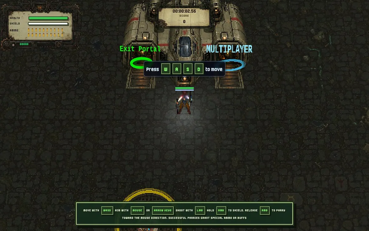Guns N' Shield — screenshot of the AI-made game