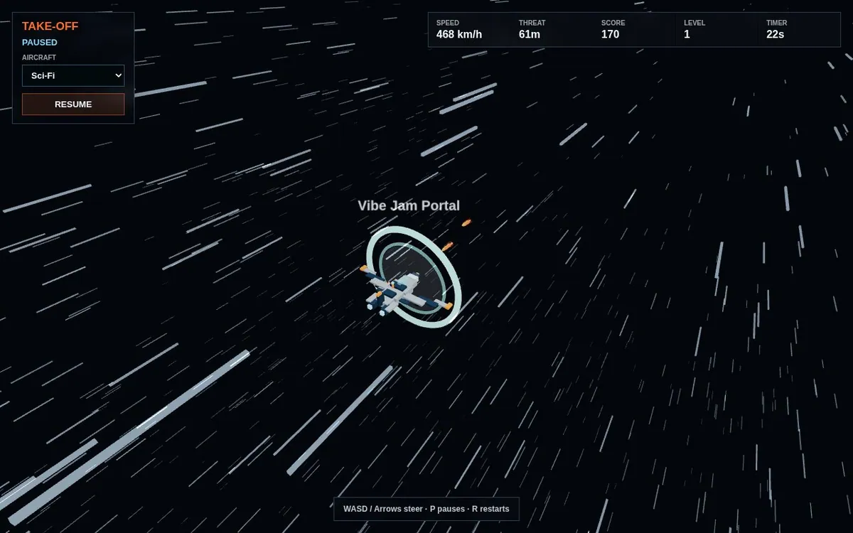 Hell Dodger — screenshot of the AI-made game