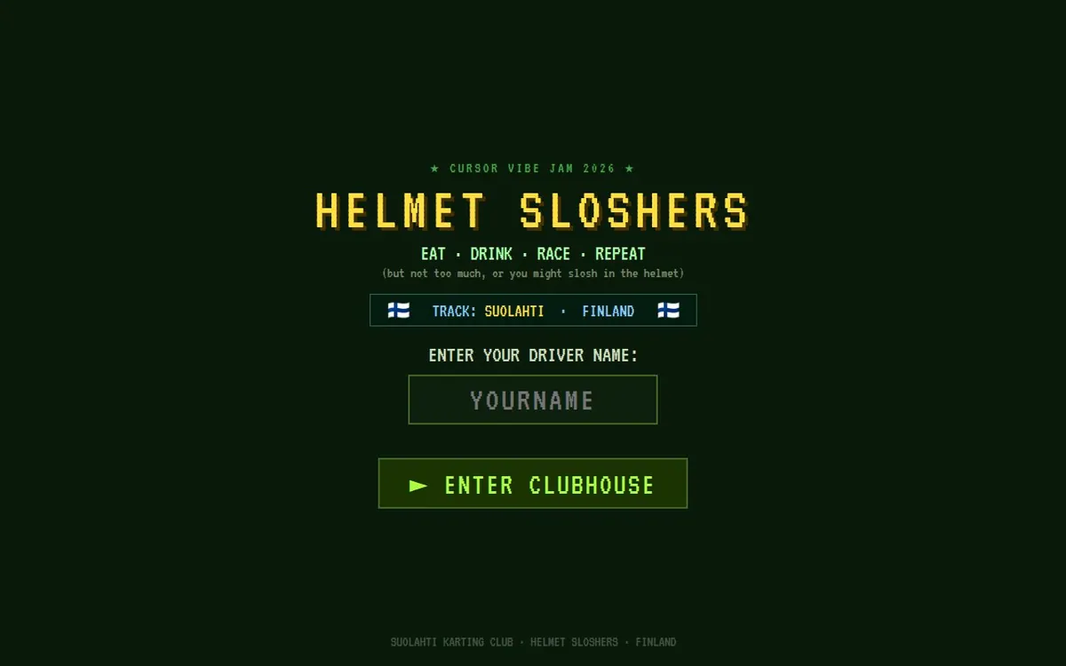Helmet Sloshers — screenshot of the AI-made game