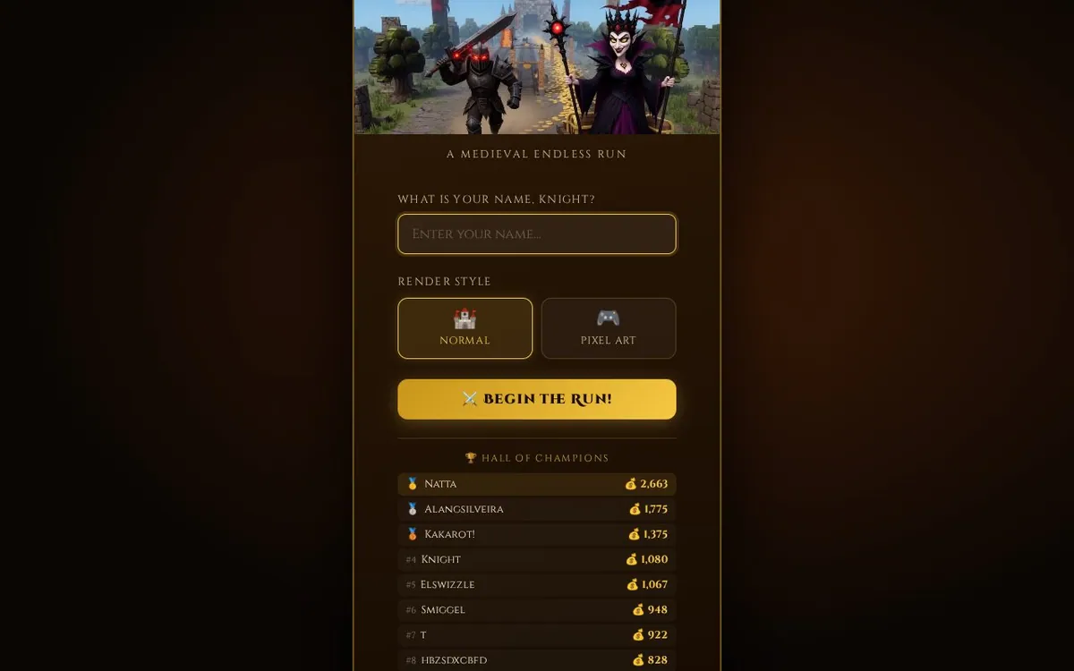 Helms Dash — screenshot of the AI-made game