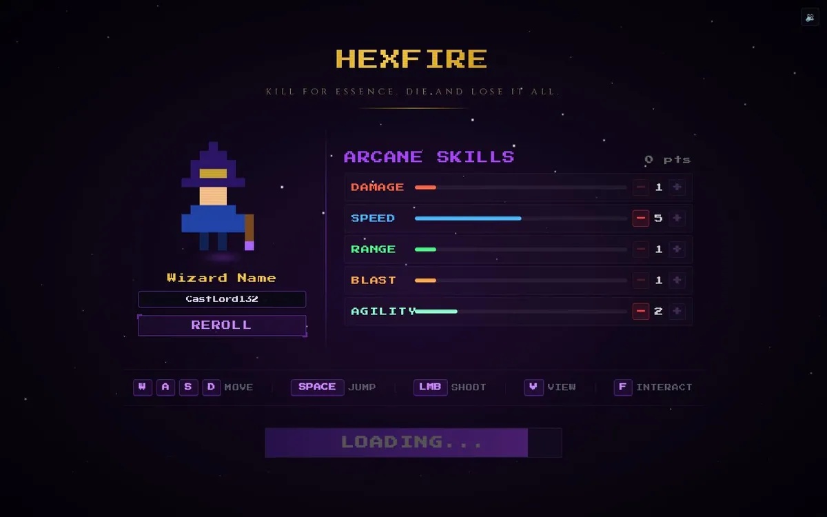 HexFire — screenshot of the AI-made game