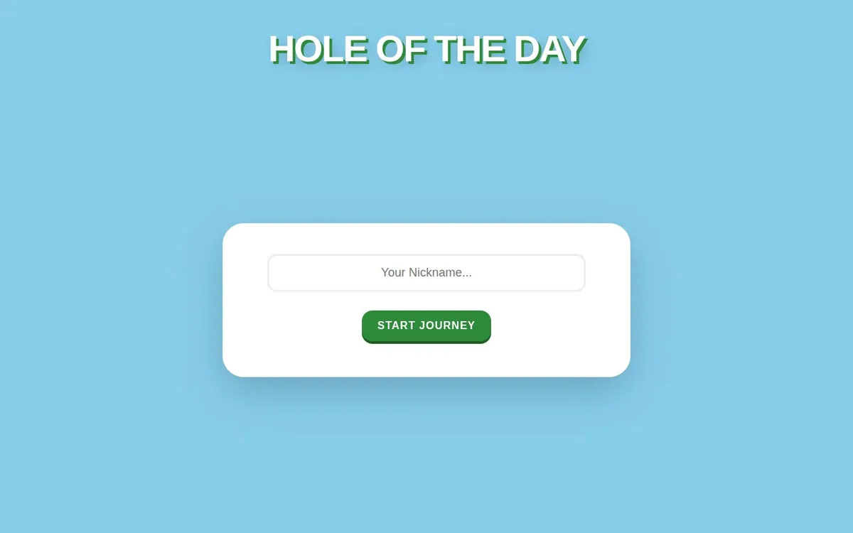 Hole of the Day — screenshot of the AI-made game