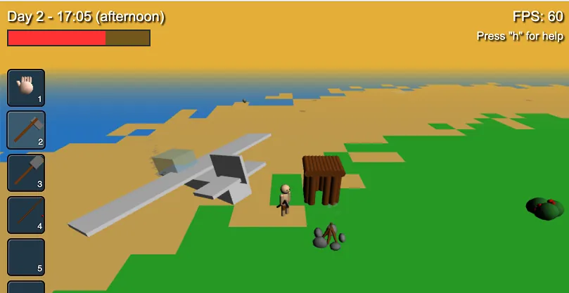 Island Adventure — screenshot of the AI-made game
