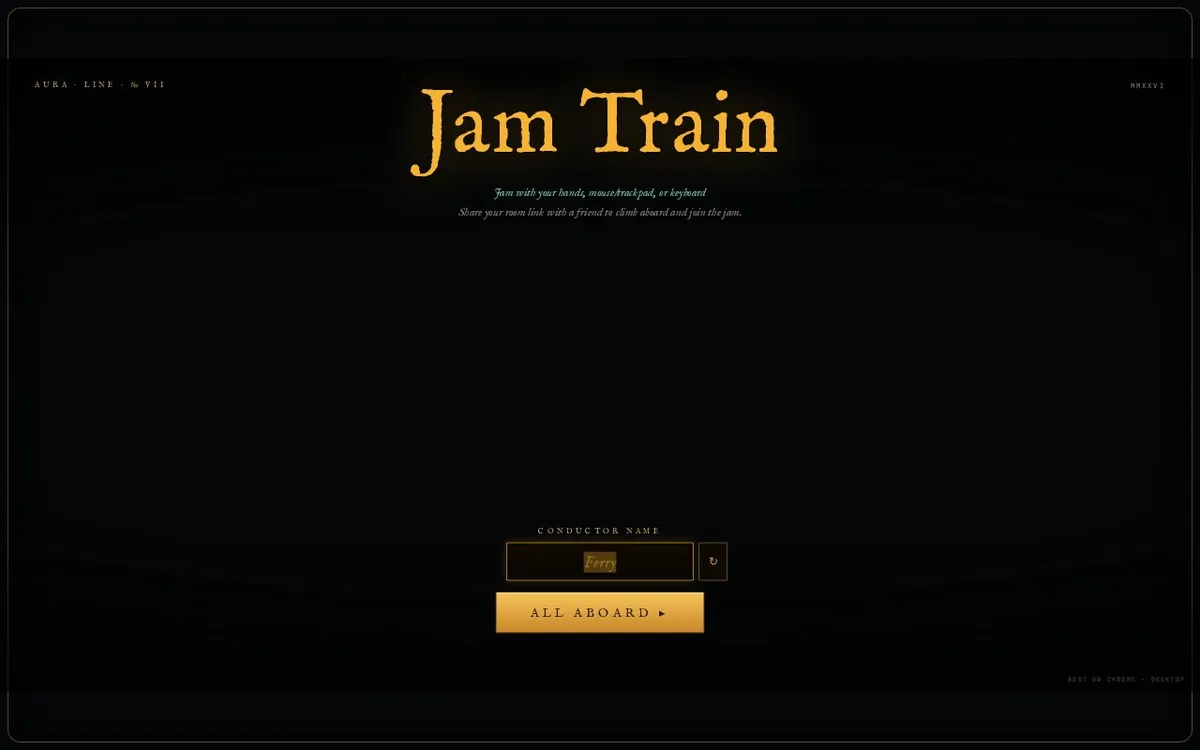 Jam Train — screenshot of the AI-made game