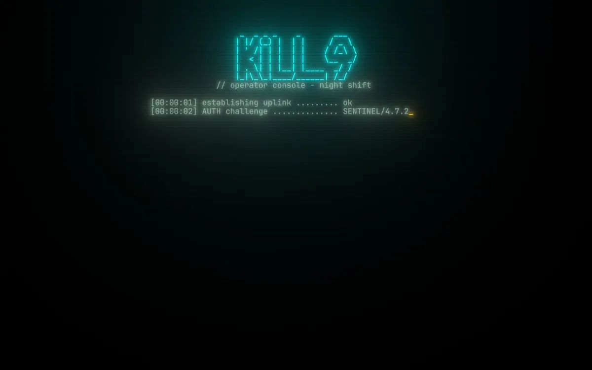 KILL-9 — screenshot of the AI-made game