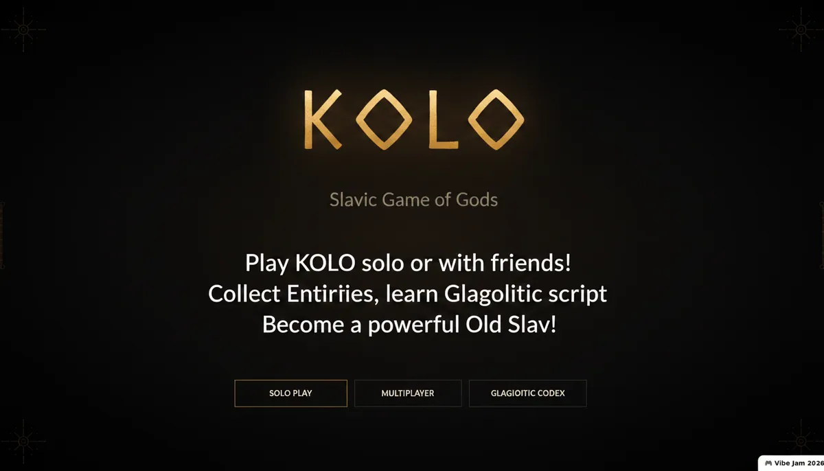 KOLO — screenshot of the AI-made game