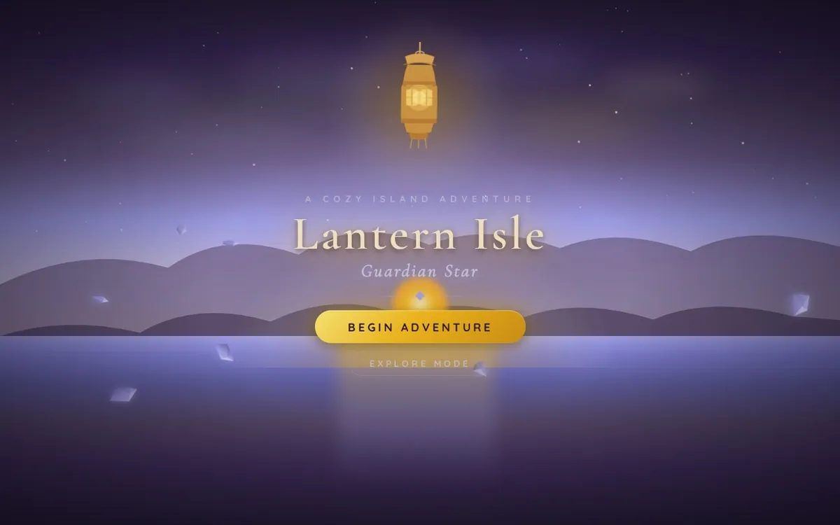 Lantern Isle: Guardian Star — screenshot of the AI-made game