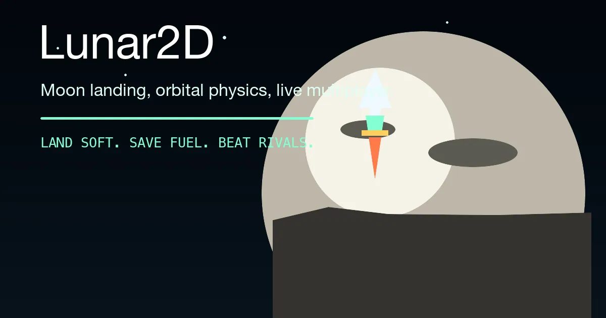 Lunar2D — screenshot of the AI-made game