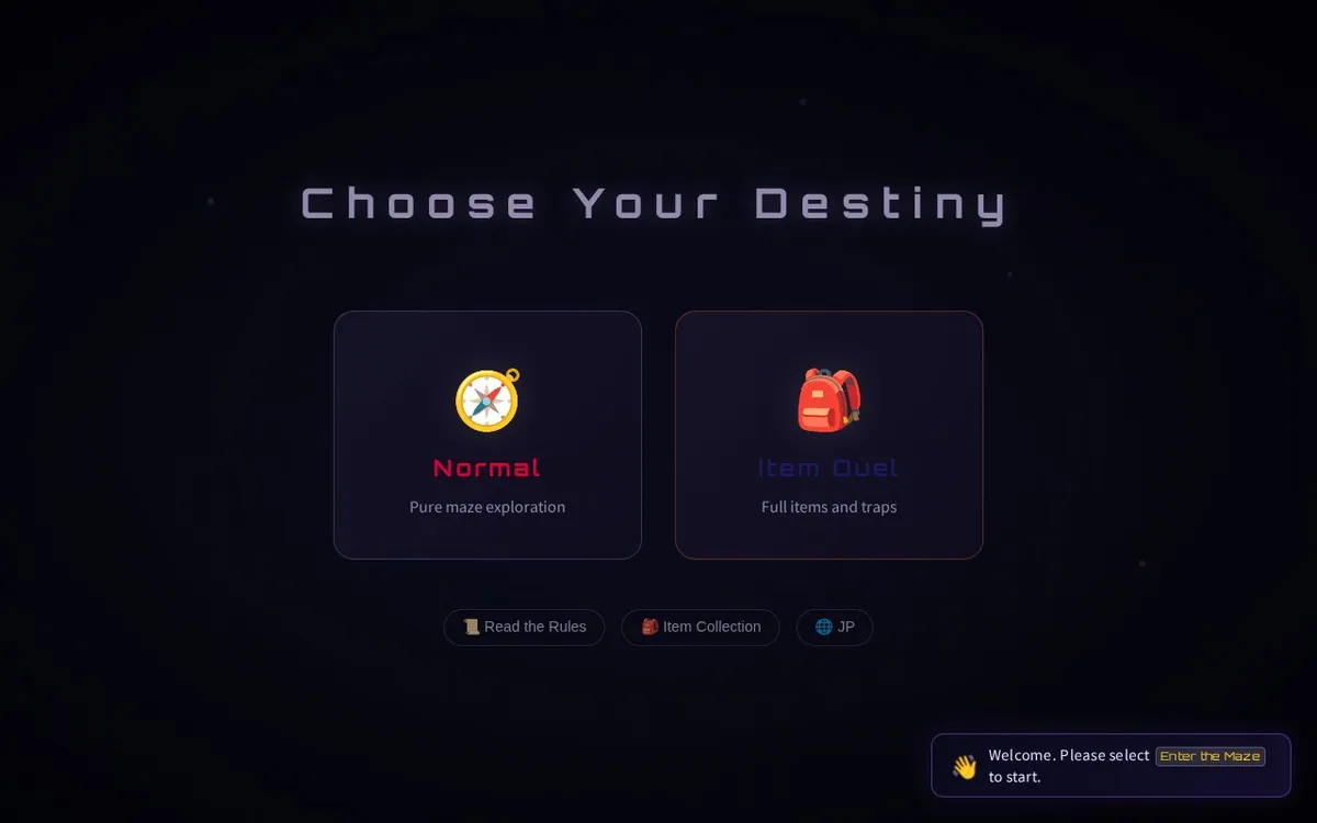 Maze Duel — screenshot of the AI-made game