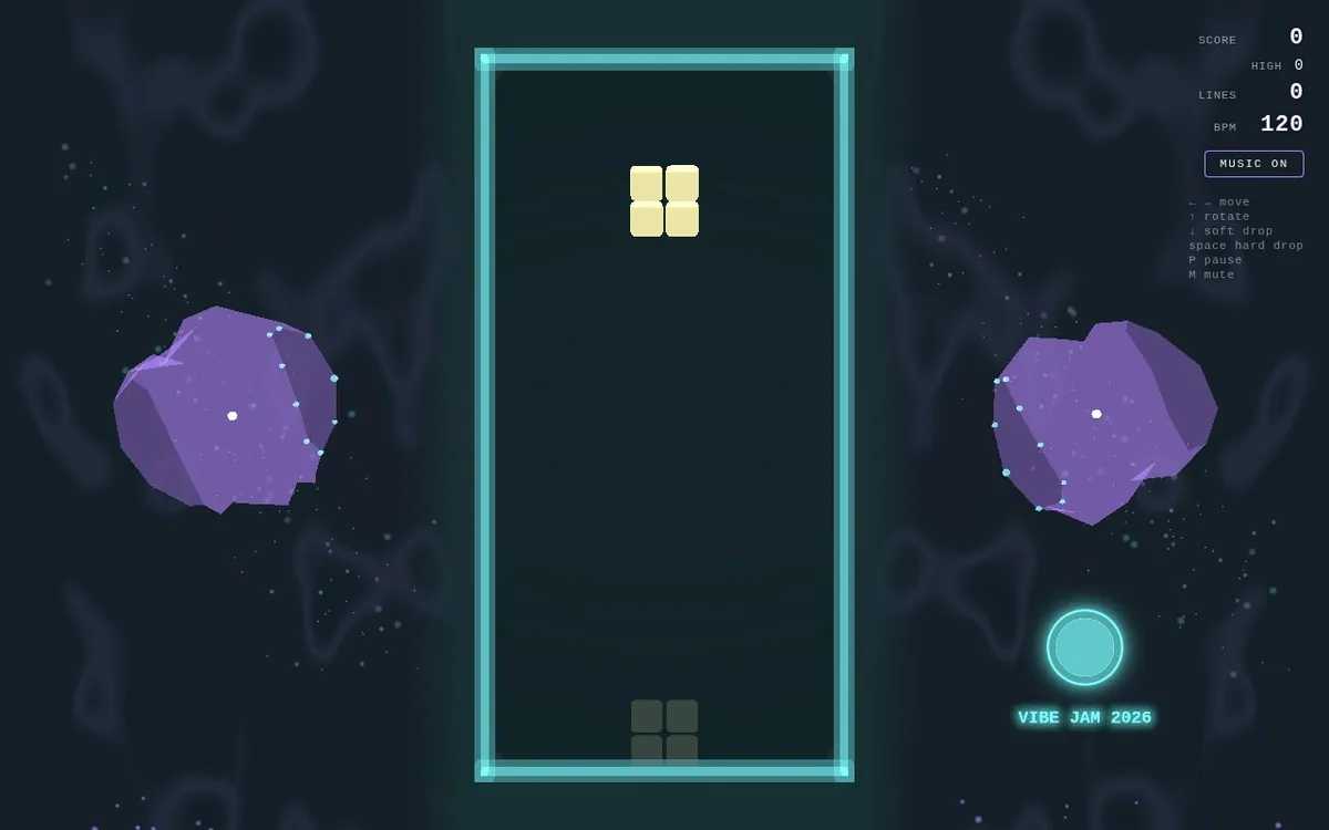 MusicTetris — screenshot of the AI-made game