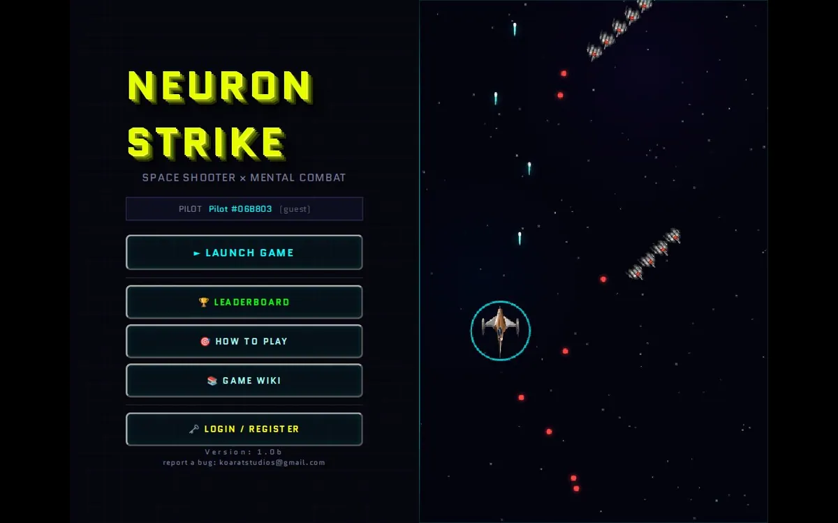 Neuron Strike — screenshot of the AI-made game