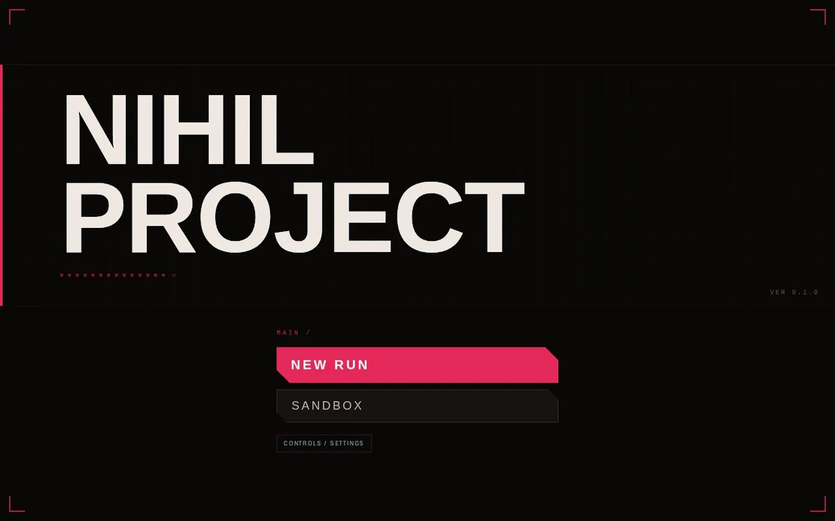 Nihil Project — screenshot of the AI-made game