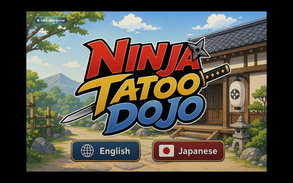 Ninja Tattoo Dojo — screenshot of the AI-made game