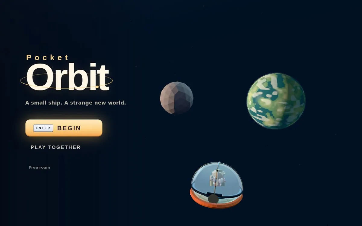 Pocket Orbit — screenshot of the AI-made game