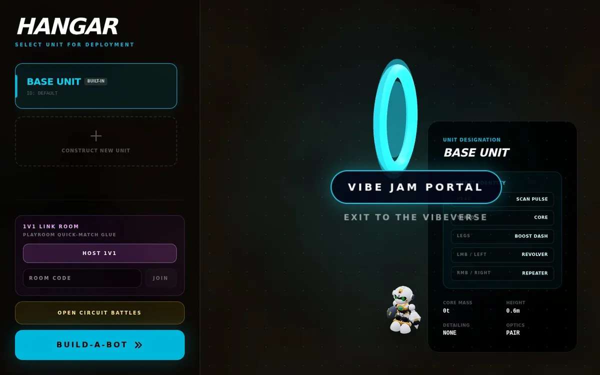 PocketBots — screenshot of the AI-made game