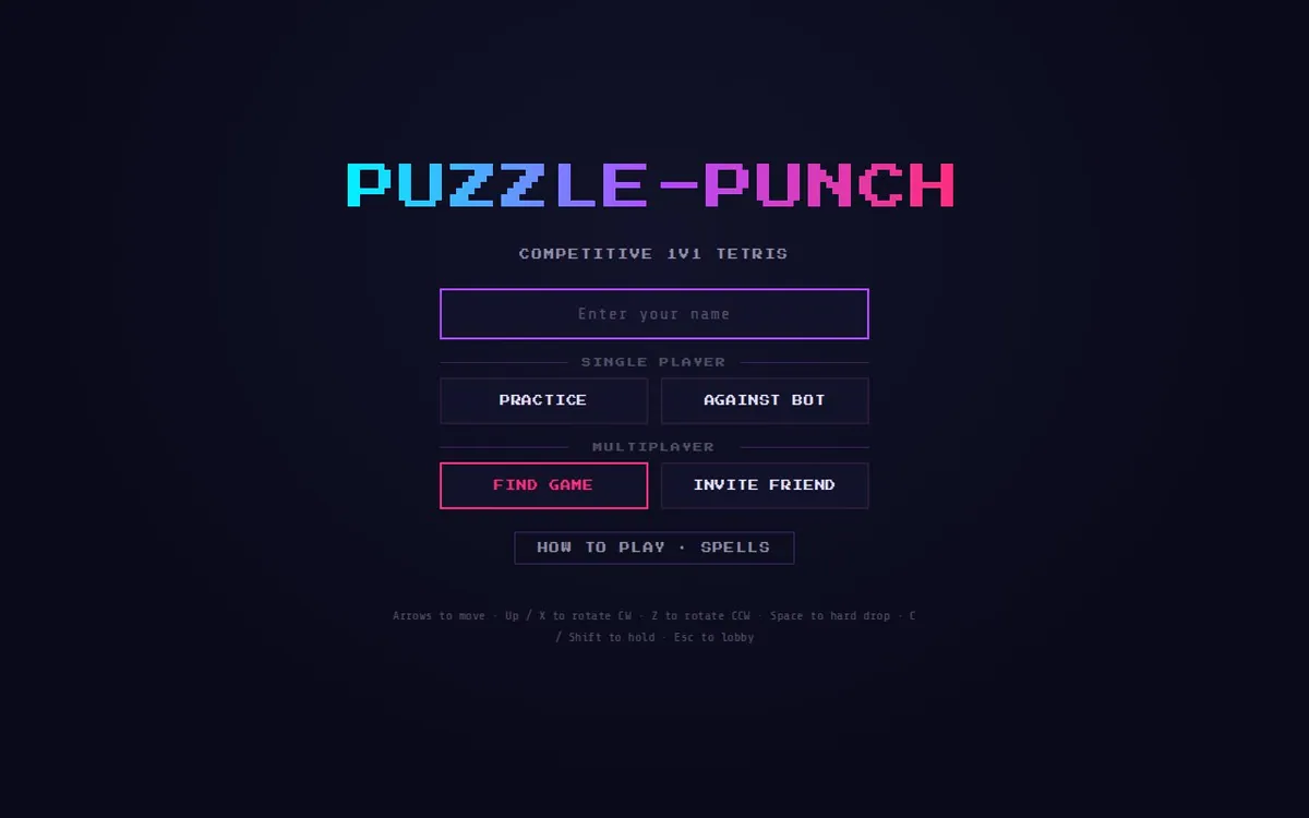 Puzzle-Punch — screenshot of the AI-made game