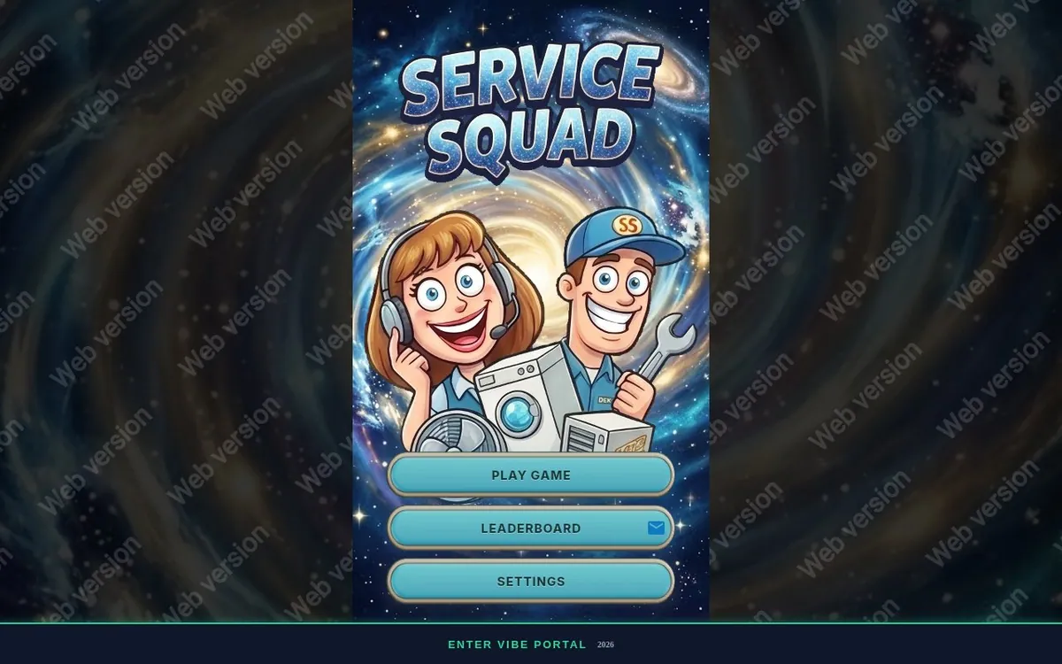 Service Squad — screenshot of the AI-made game
