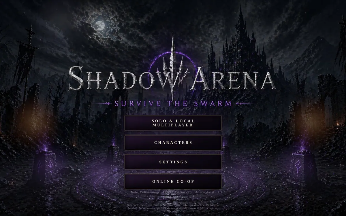 Shadow Arena — screenshot of the AI-made game