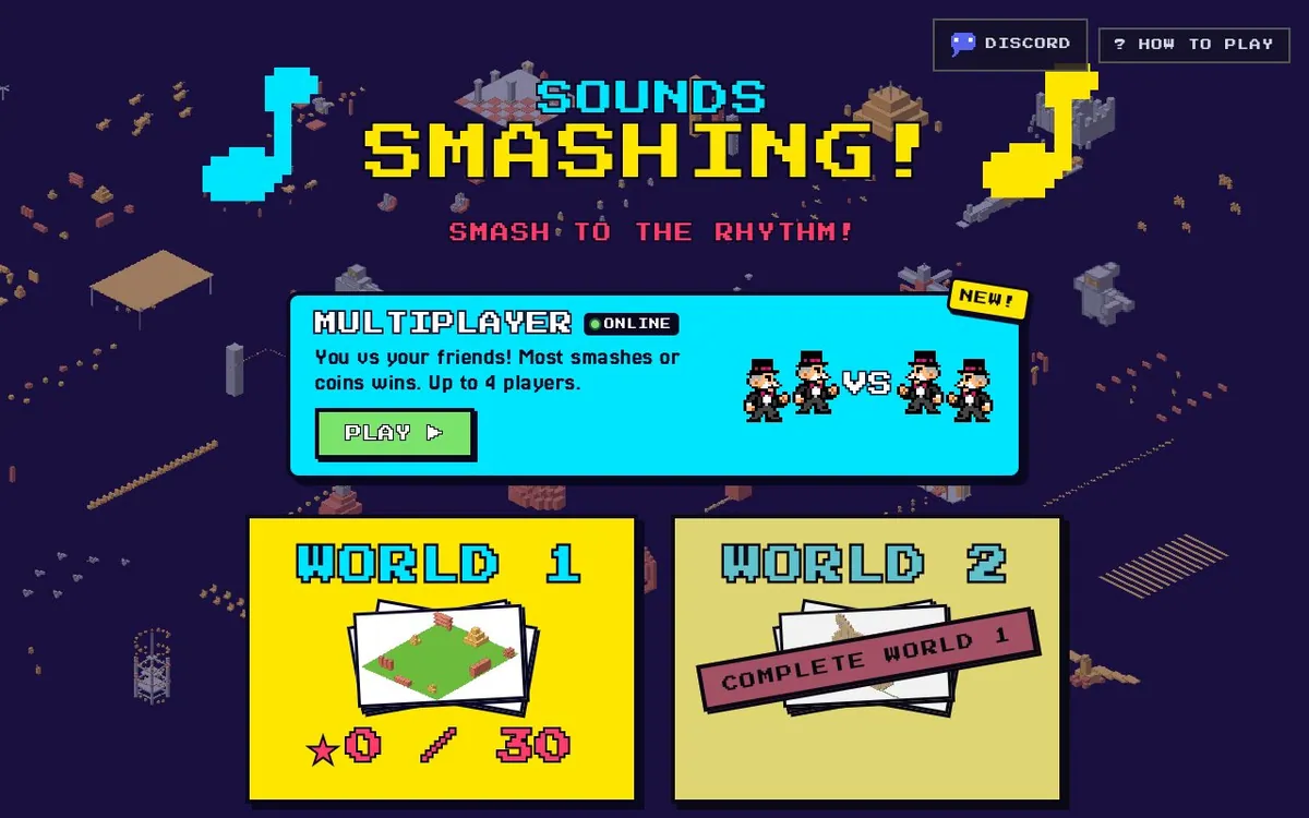 Sounds Smashing! — screenshot of the AI-made game
