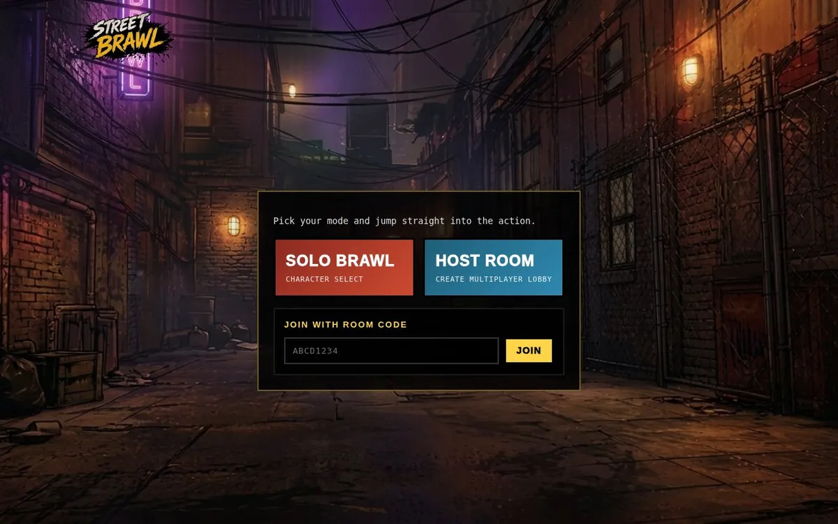 Street Brawl — screenshot of the AI-made game