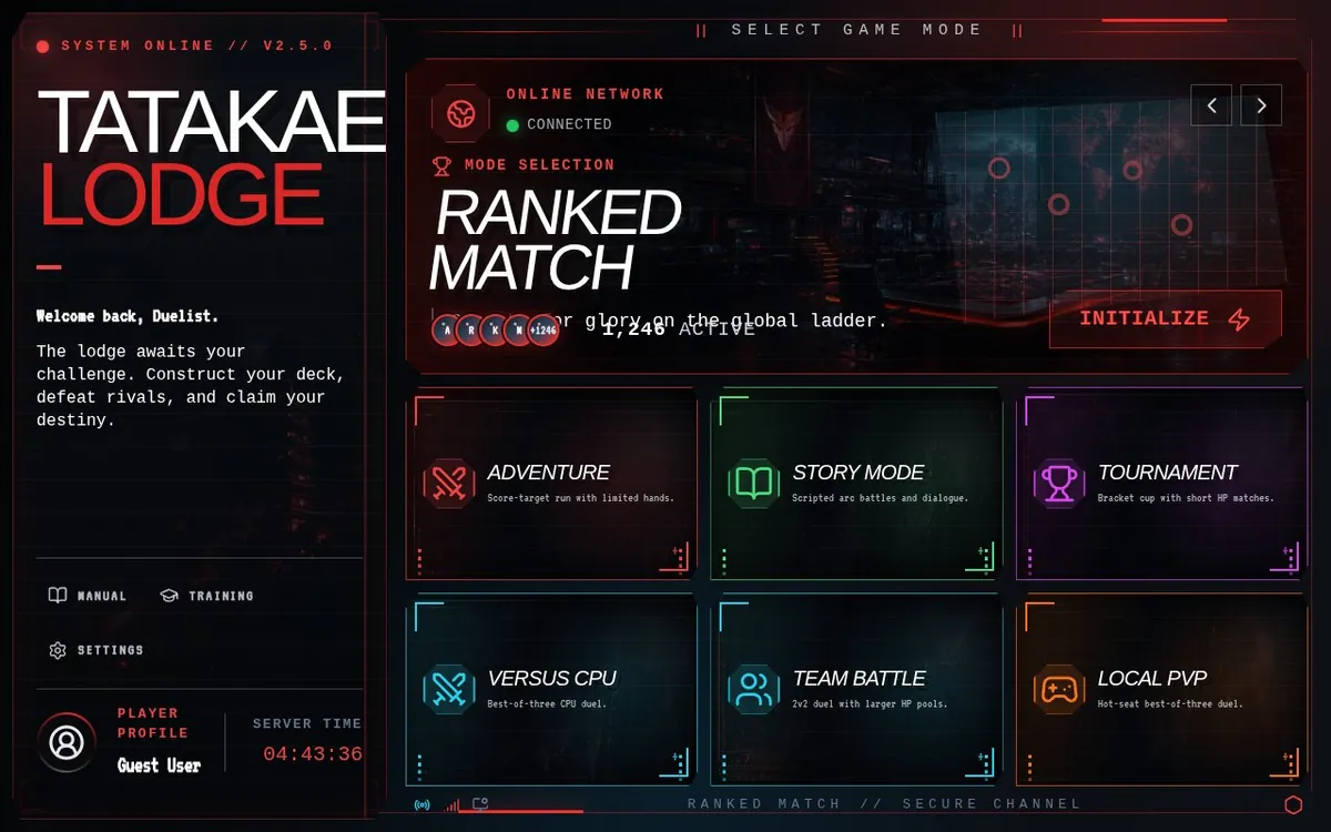 Tatakae Lodge — screenshot of the AI-made game