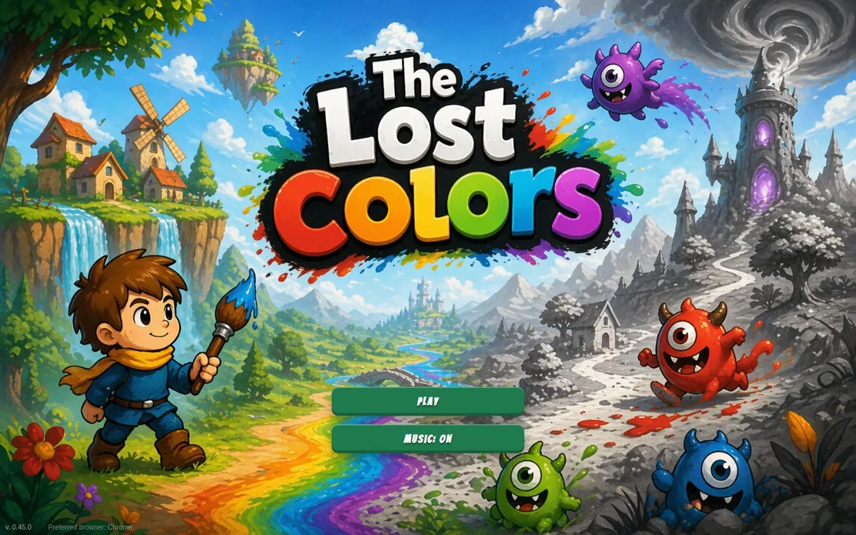 The Lost Colors — screenshot of the AI-made game