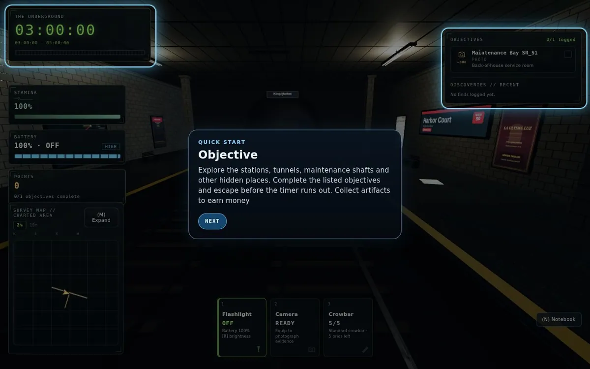The Underground — screenshot of the AI-made game