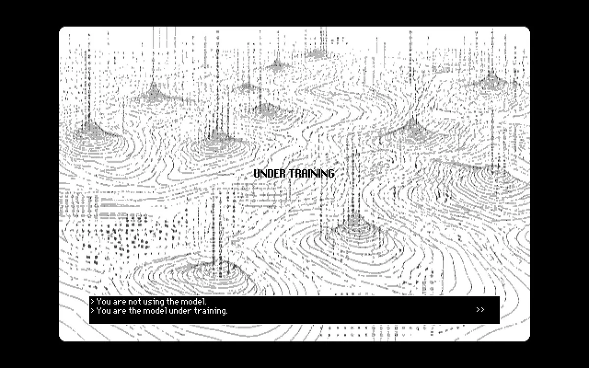 Under Training — screenshot of the AI-made game