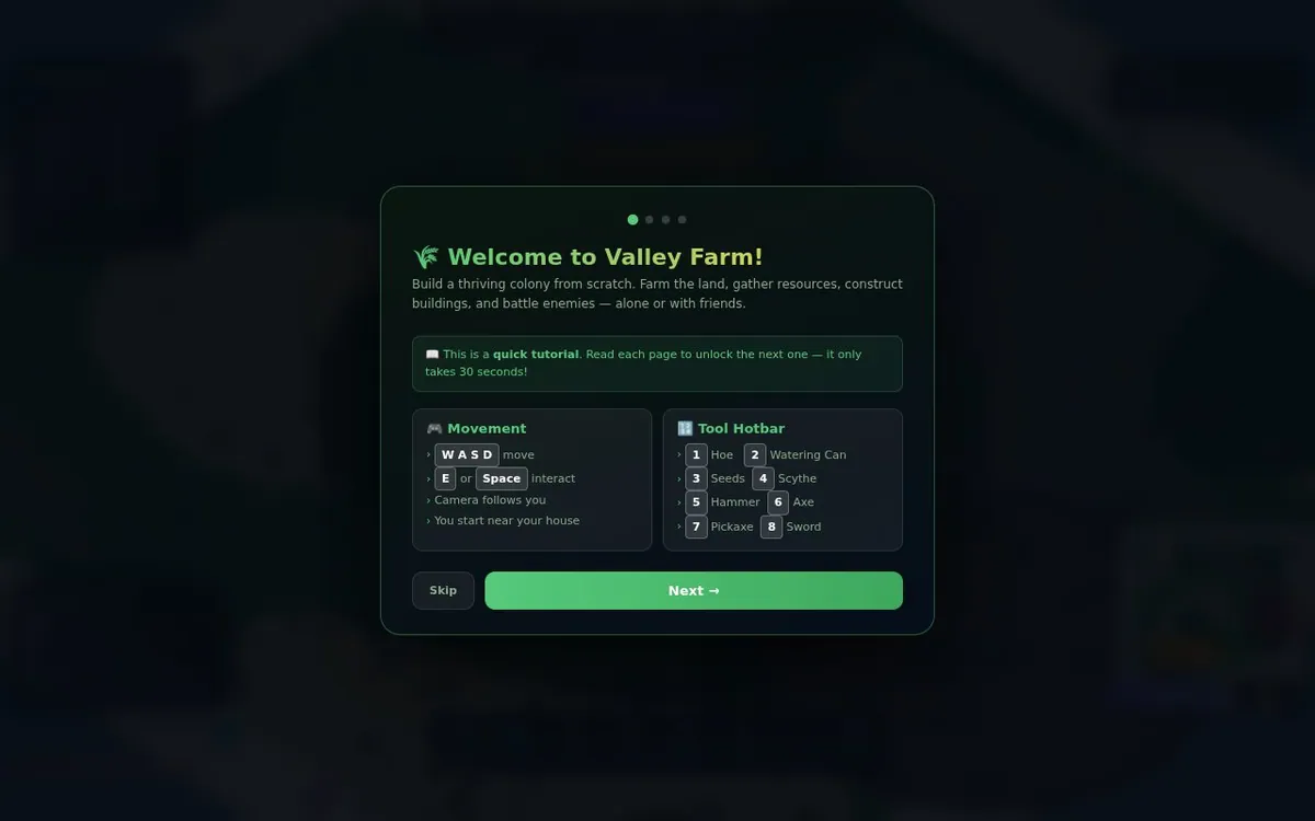 Vibe Farm — screenshot of the AI-made game
