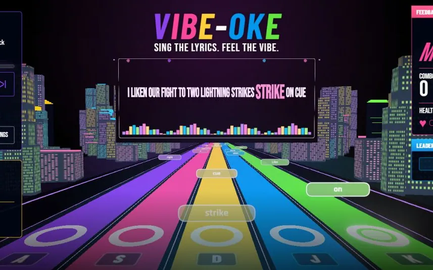 Vibe-oke — screenshot of the AI-made game