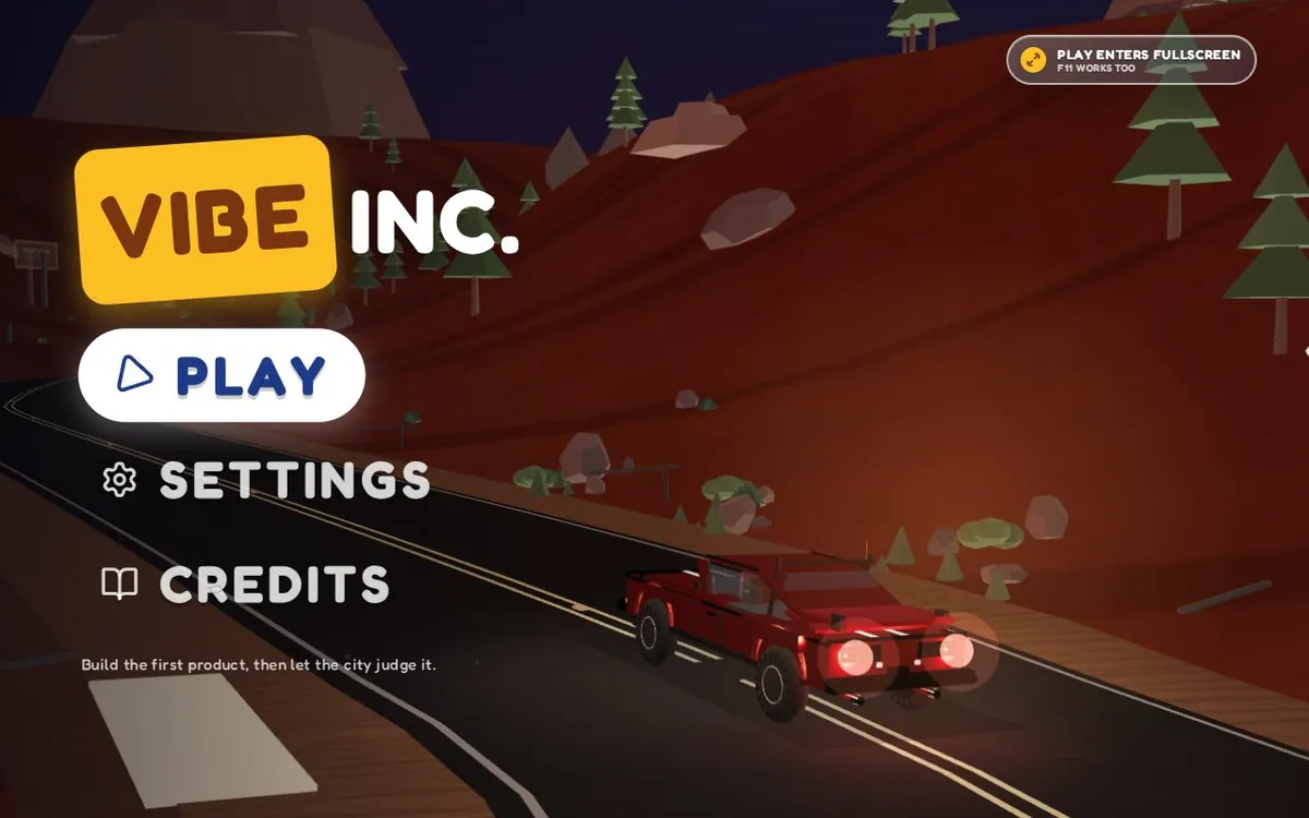 VibeInc — screenshot of the AI-made game