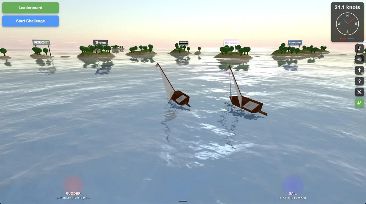 VibeSail — screenshot of the AI-made game