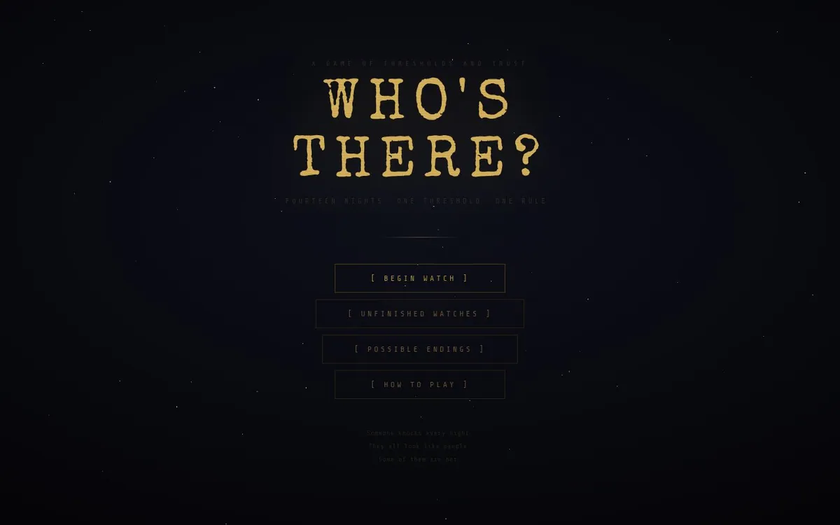 Who's There? — screenshot of the AI-made game