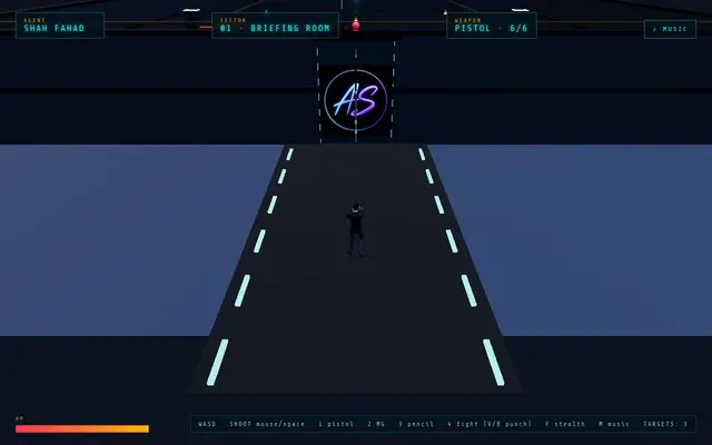 Agent Shah — captura de tela do jogo feito com IA